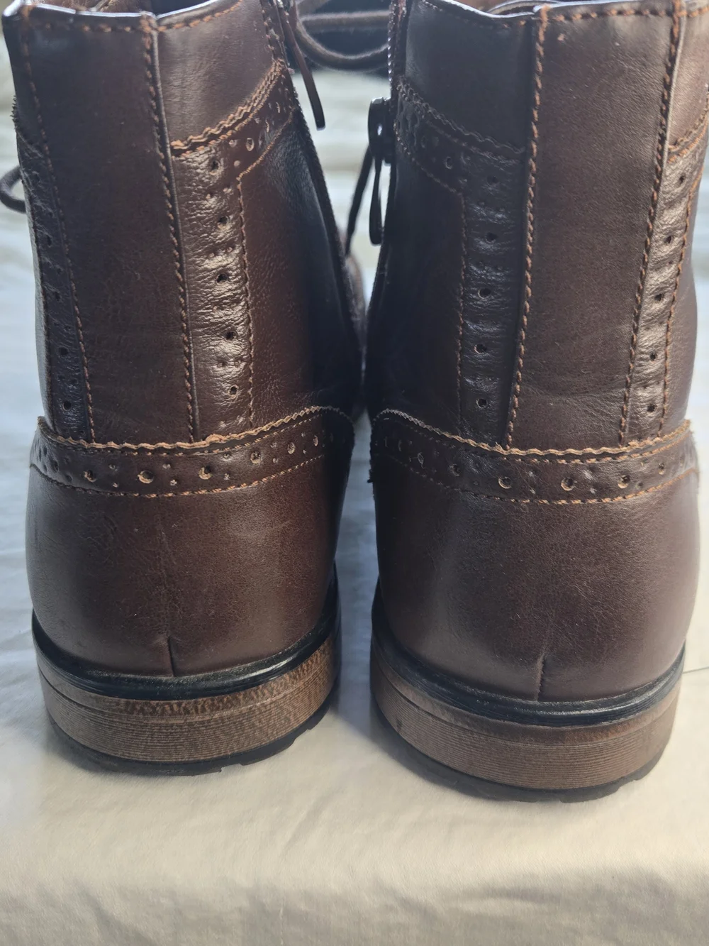 David Stone ankle boots wingtip brown size 12 EUC. 0803